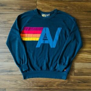 Aviator Nation Classic Mens Charcoal Logo Oversized Sweatshirt Size Large